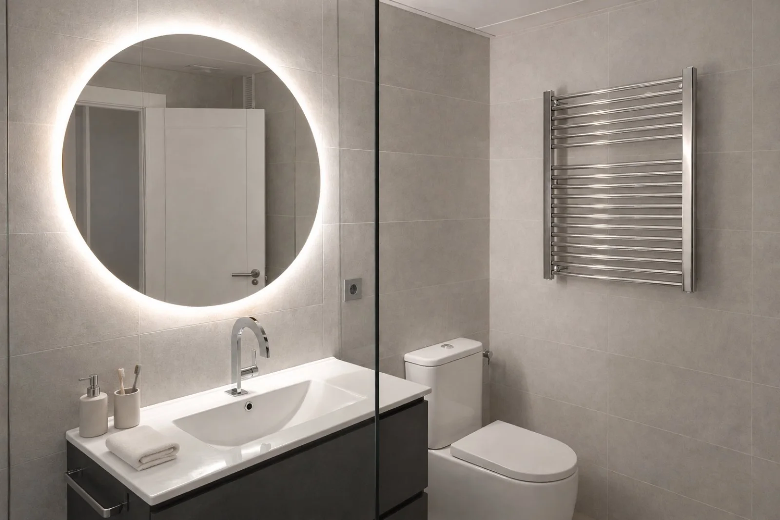 Shower area in the main bathroom of Casa René