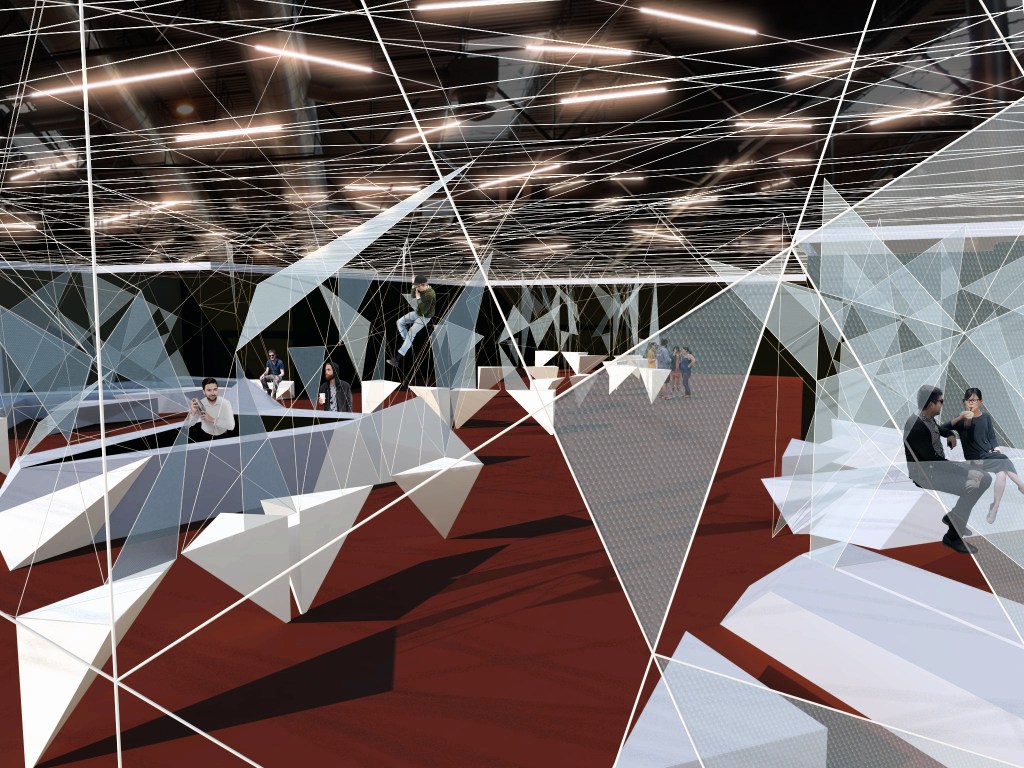 Montaje propuesta de la zona Vip de la feria de ARCO madrid para la zona VIP